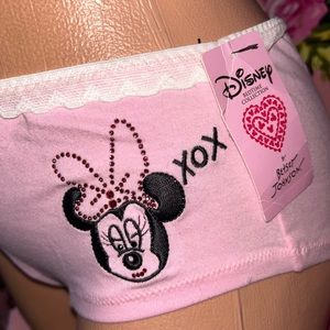 Betsey Johnson Disney Minnie Mouse Pink leopard boyshort cotton period panty m